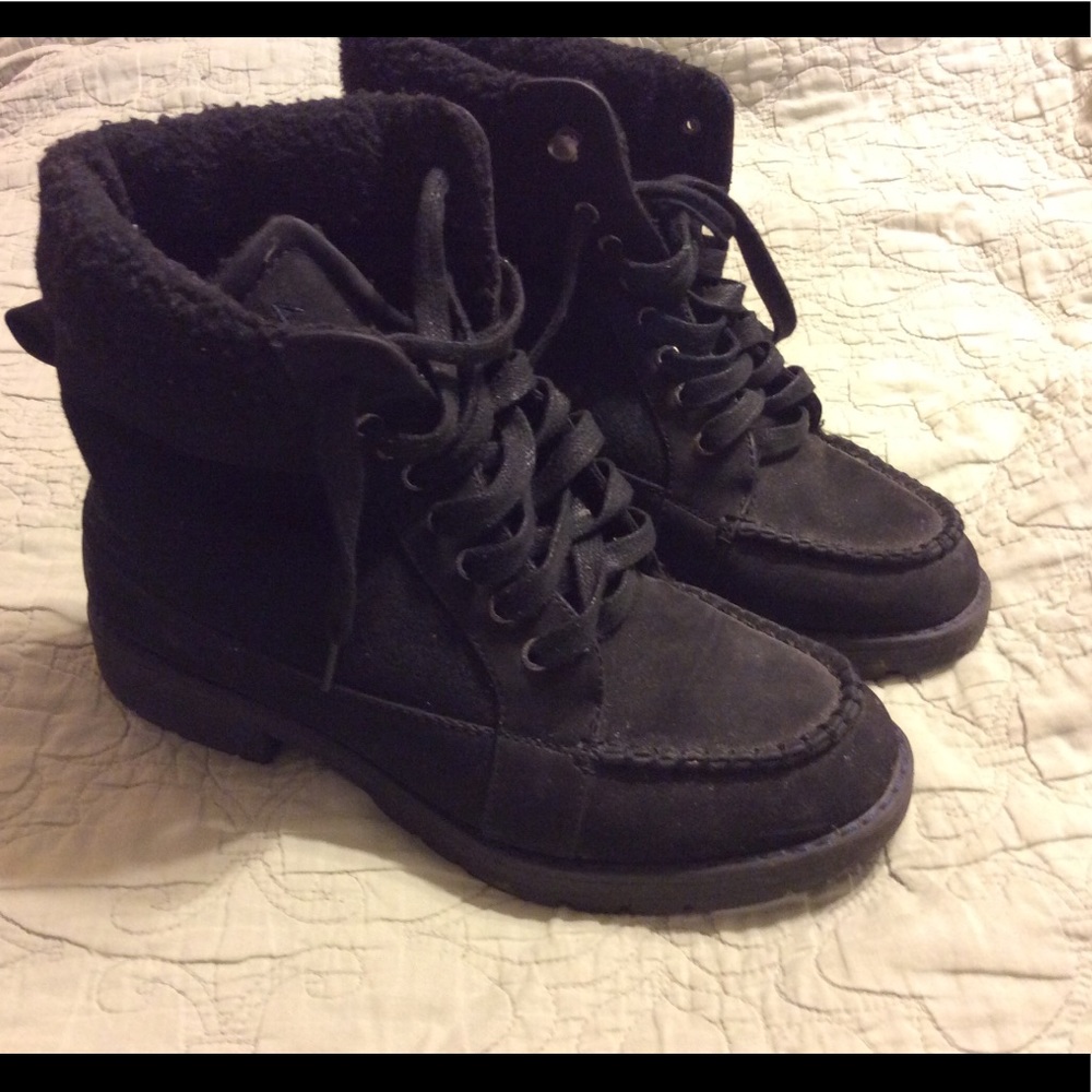 COPY - Fleece Lined Black Combat Boots
